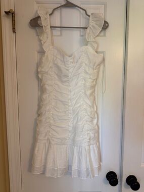 DO+BE White Ruffled Mini Dress